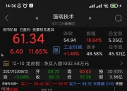 强瑞技术股价创历史新高