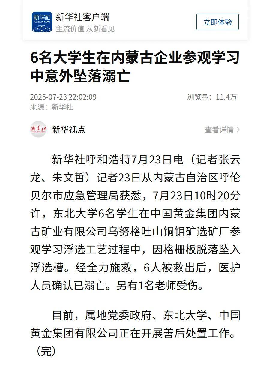格栅板脱落坠入浮选槽，6名大学生在选矿厂不幸溺亡！溺亡者同学：里面是矿浆，人掉进去动不了